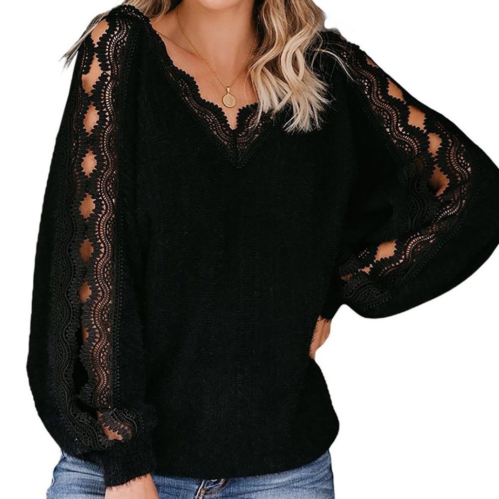 Open Lacework Soft Sweater *ALL ITEMS ARE NEW FROM MY CLOSED BOUTIQUE* #9175